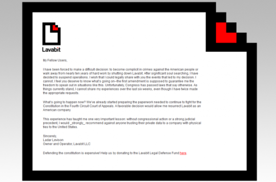Lavabit shutdown Lavabit shutdown
