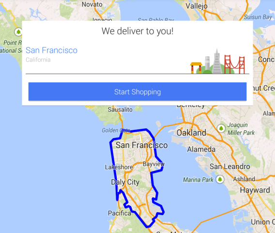 google shopping express delivery area android