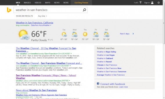 weather in san francisco bing results