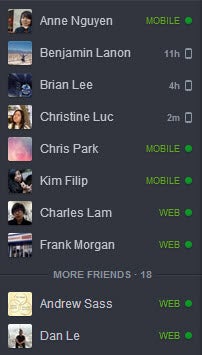 Facebook chat feature