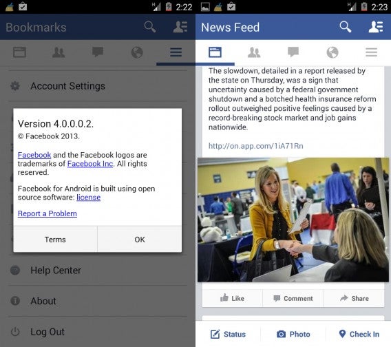 Facebook for Android flat design Facebook for Android flat design