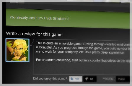 Steam Reviews review sample