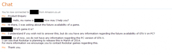 GTA V on PC - the Amazon UK chat