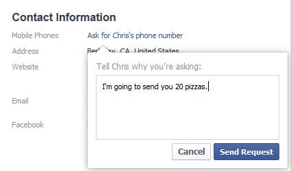 Facebook info request