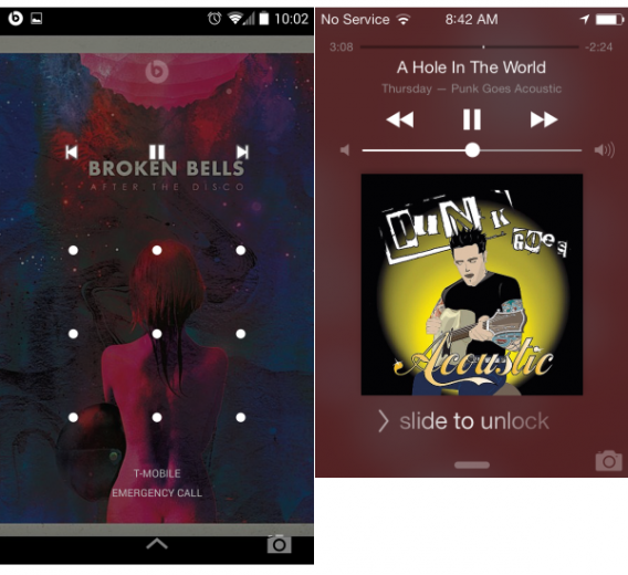 Beats Music Android iOS lockscreen