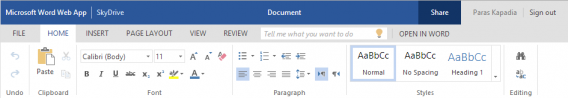 Office Web Apps updated ribbon menu Office Web Apps updated ribbon menu