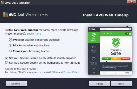AVG Web TuneUp install