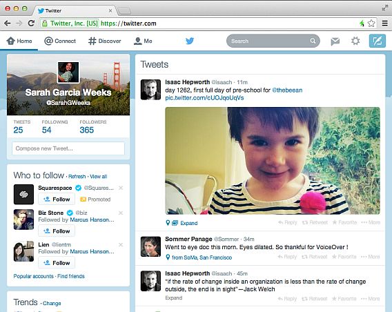 Twitter's new design Twitter's new design