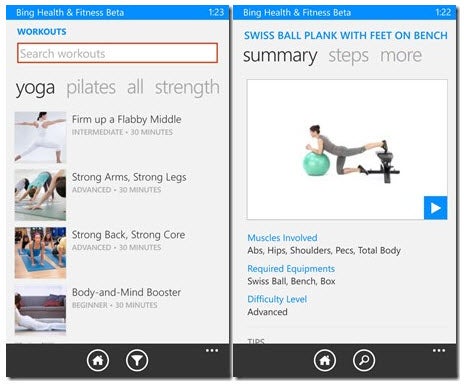Bing Health & Fitness