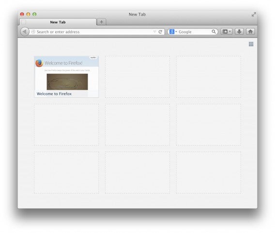 Firefox blank new tab