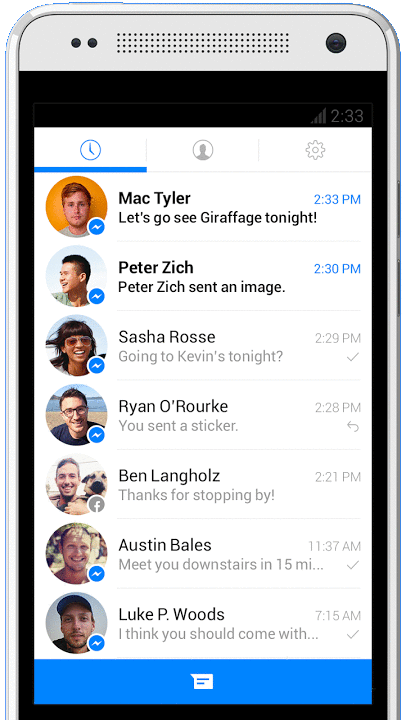 Facebook Messenger and WhatsApp combined