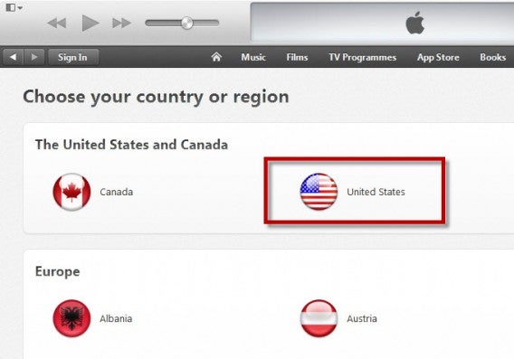 Choose the US store Choose the US store