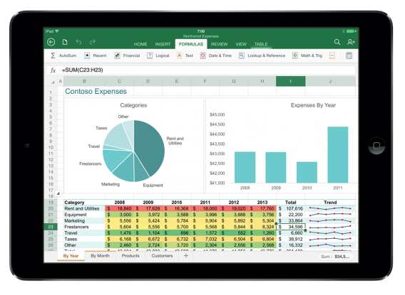excel for ipad