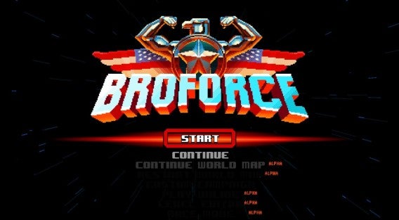Broforce start menu