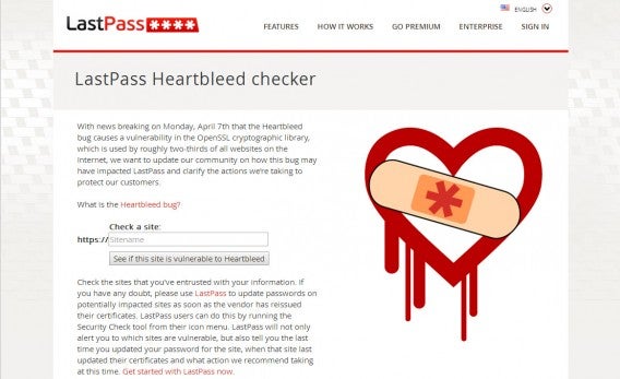 LastPass Heartbleed checker