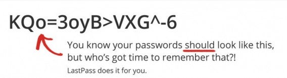 LastPass secure password example