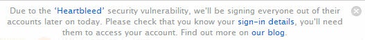 Soundcloud Heartbleed warning