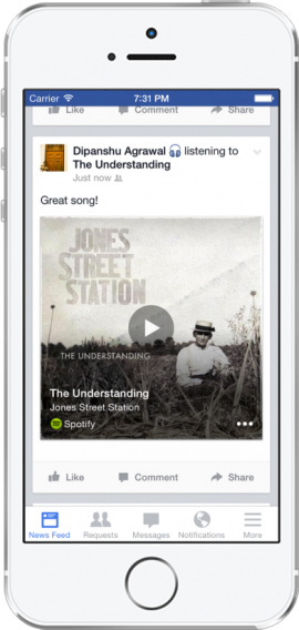 Facebook music sharing
