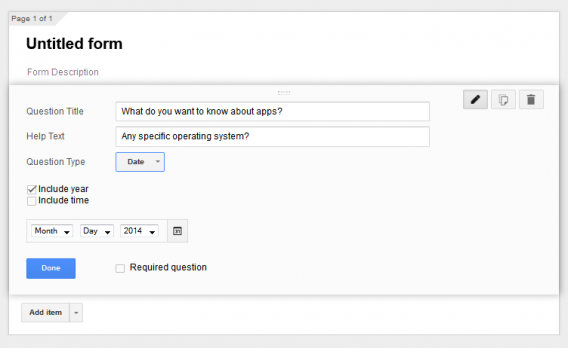 Google Forms date