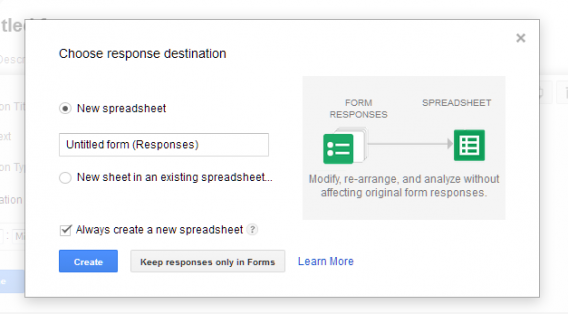 Google Forms responses in Google Sheets
