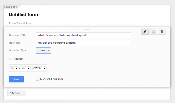 Google Forms time