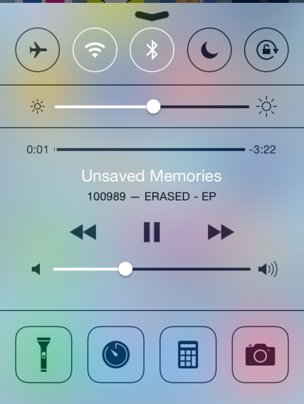 iOS Control Center Google Play Music