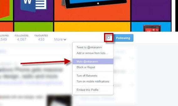 Mute Twitter on profile