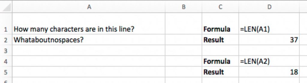 Excel LEN Formula