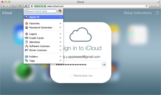 1Password Safari extension