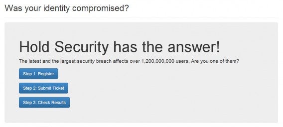 Hold Security sign up page