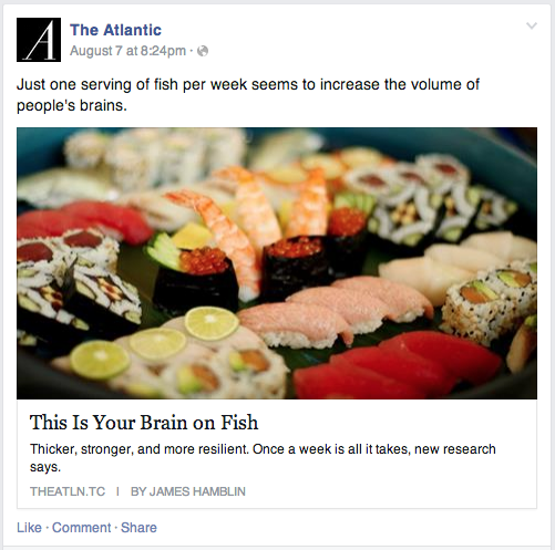 The Atlantic Facebook update example