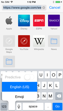 Predictive text option toggle in iOS 8 beta 5