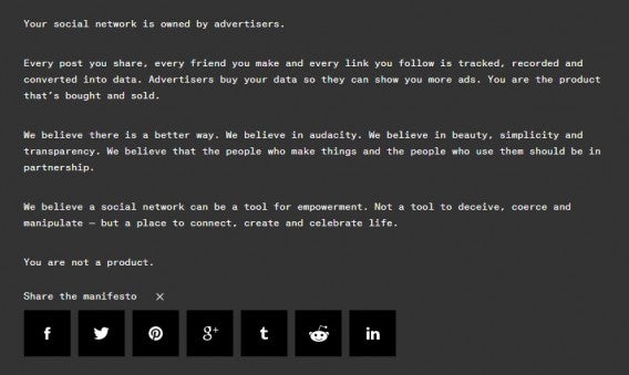 Ello anti-Facebook manifesto