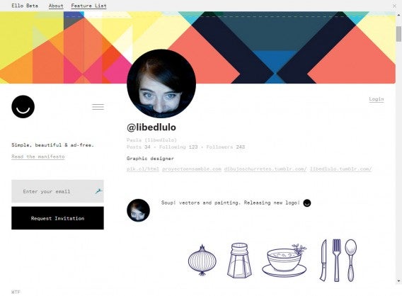 Ello example profile 