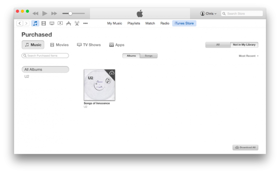 How to hide U2 album