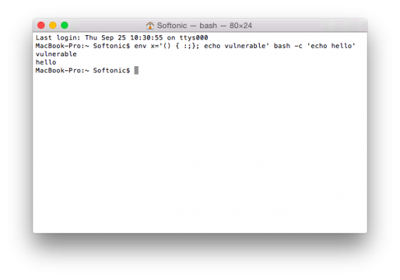 Mac terminal shellshock bash bug