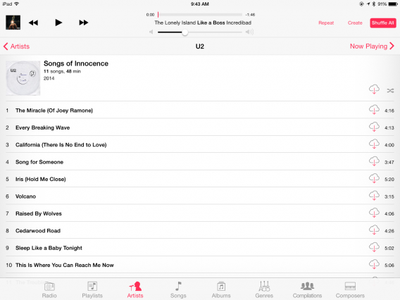U2 Songs of Innocense iPad