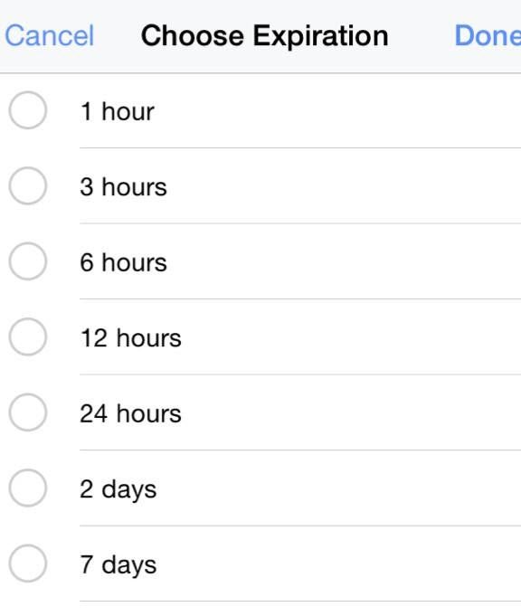 facebook expiration