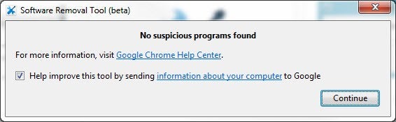 Google SRT no suspicious programs found