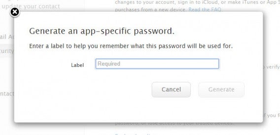 iCloud app-specific password