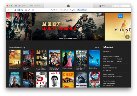 iTunes 12 Movies redesign