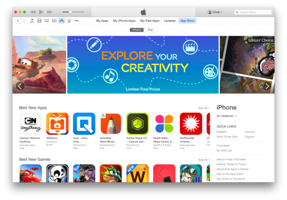iTunes 12 App Store redesign