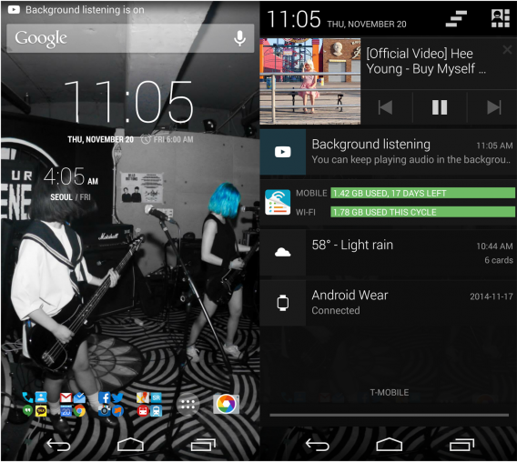 YouTube Music Key Android 5.0 background playback