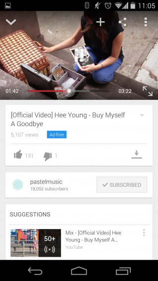 YouTube Music Key Nexus 5