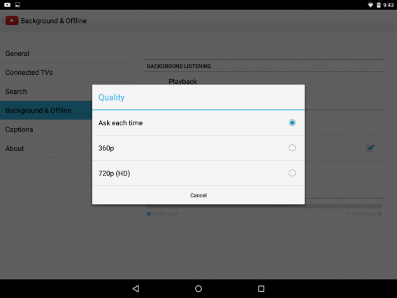 YouTube Music Key Nexus 6 background offline