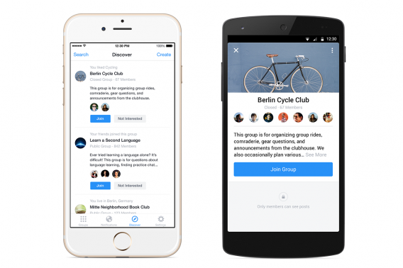 Facebook Groups for Android discover tab