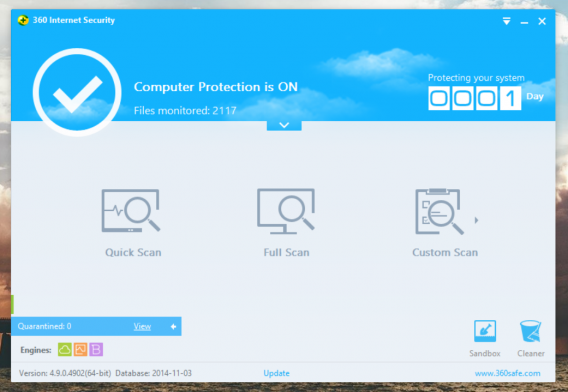 Qihoo 360 Internet Security home