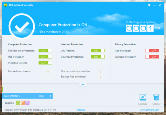 360 Internet Security options