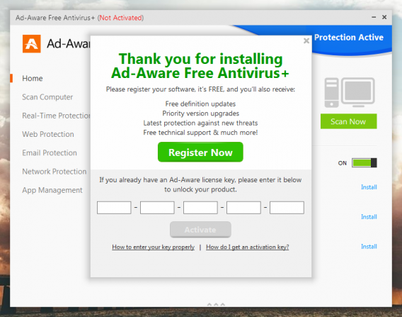 Ad-Aware required registration