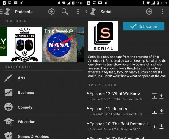 doubleTwist podcasts